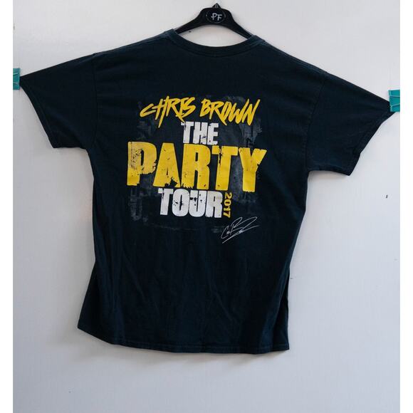 Chris Brown The Party Tour 2017 T-Shirt Black Hip Hop Short Sleeve Mens Size L - Picture 5 of 7